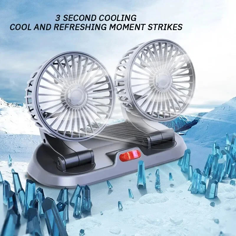 360° Rotatable Car Fan 5V/12V/24V 2