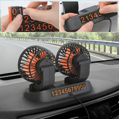 360° Rotatable Car Fan 5V/12V/24V 2